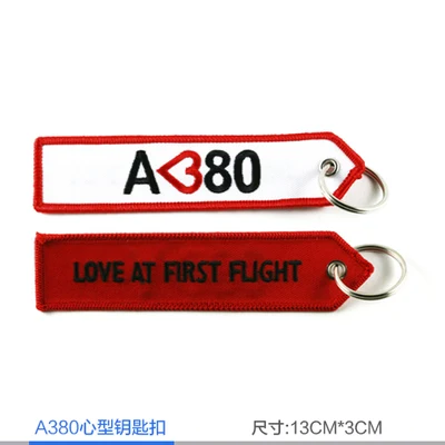 Аэробус ERj145 ERJ190 C919 MA60 Dornier328 A380 A340 A320 Beluga вышивать путешествия Чемодан лучше всего подходит для Экипаж авиационный брелок - Цвет: A380 NEW