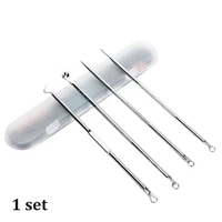 1set stainless steel acne removal needles pimple blackhead remover tools spoon needles facial pore cleaner face skin care tools