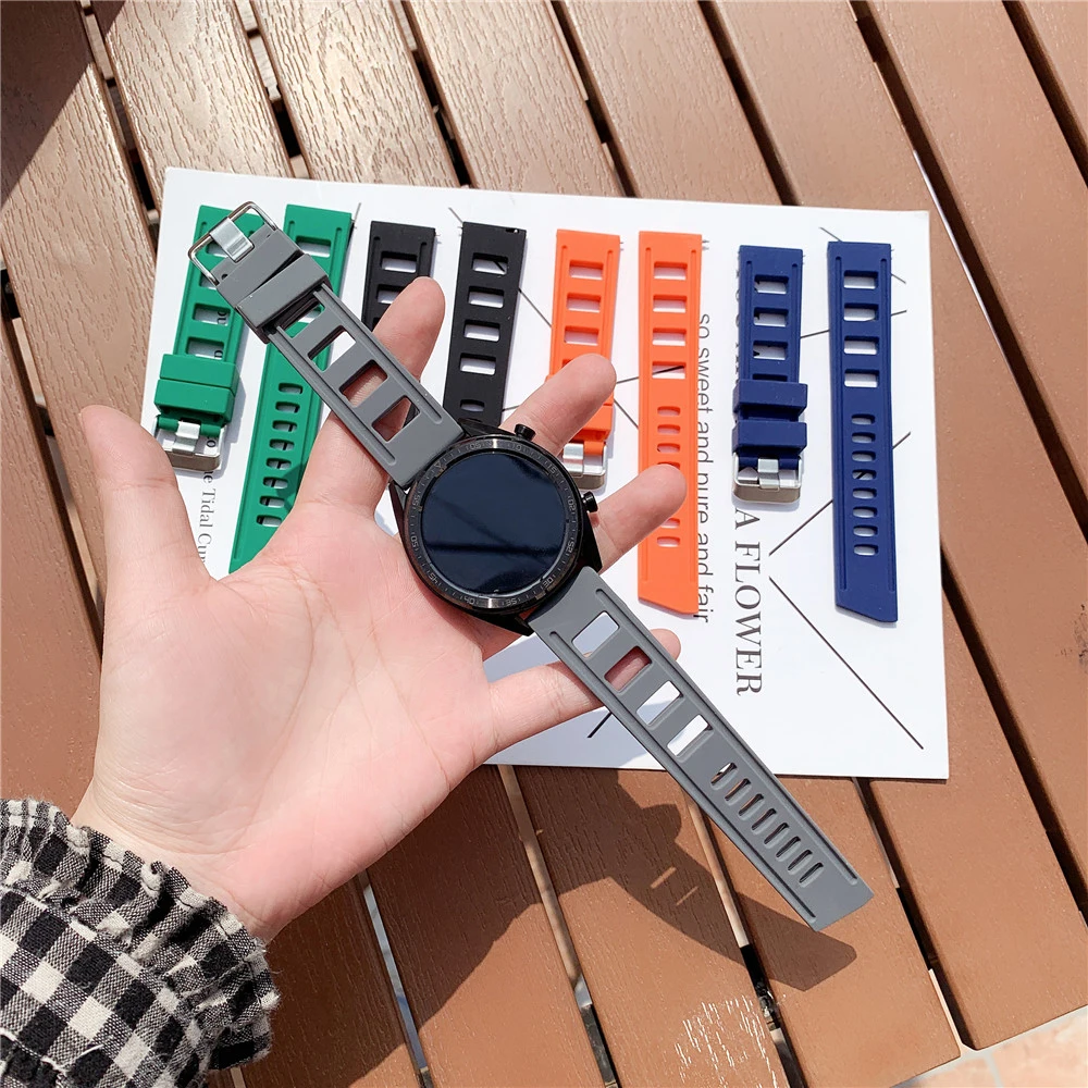 

Ремешок силиконовый для Samsung Galaxy Watch 3/46 мм/42 мм Active 2, быстросъемный браслет для Huawei Watch GT/2/2e/Pro, 20 мм 22 мм