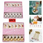 Набор кофейных ложек из нержавеющей стали ложка для перемешивания, 6 шт., ложки для помешивания ложек, Рождественский подарочный набор, праздвечерние чные украшения для стола, кофейная ложка