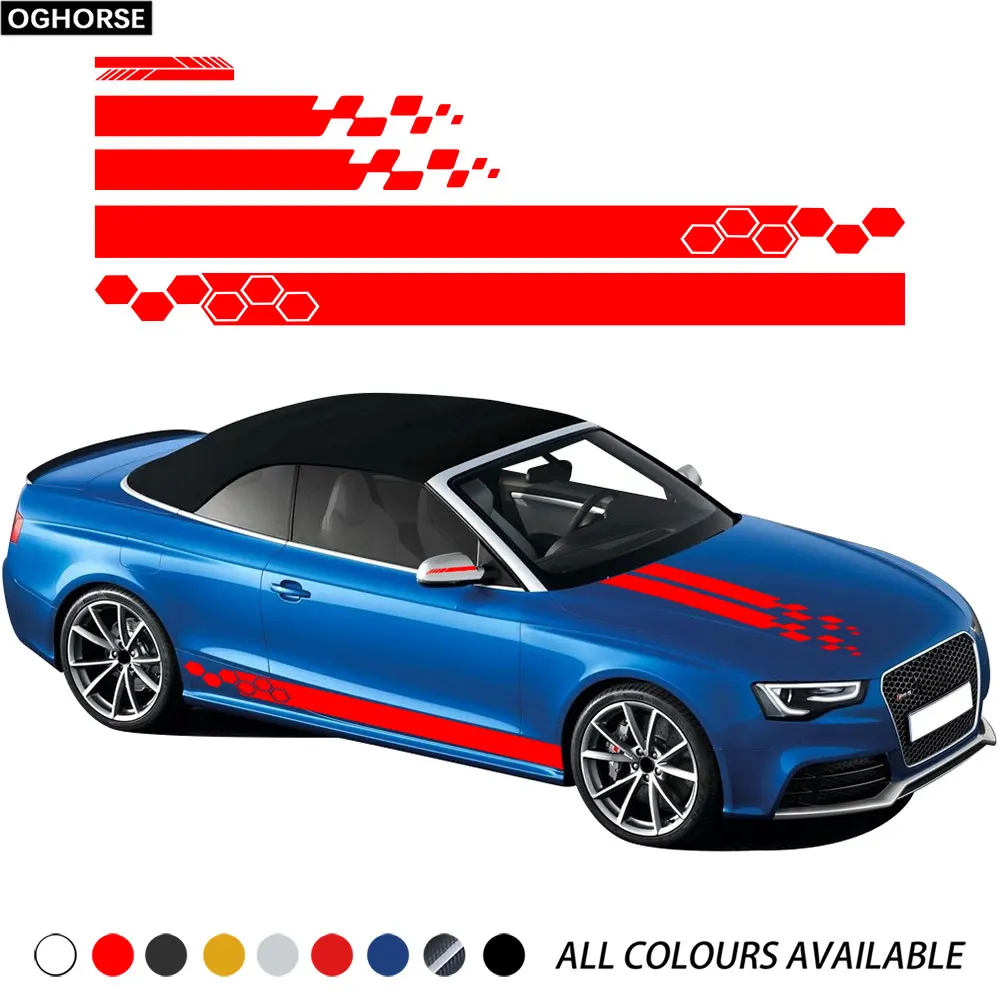 

5 шт. универсальные боковые юбки для стайлинга автомобиля, боковые зеркала заднего вида, декоративные спортивные Переводные картинки для ку...