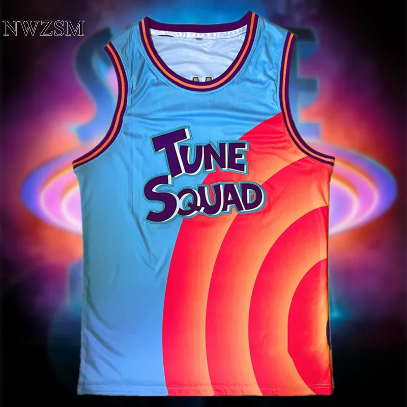 Costume Space Jam 6# Movie Tune Squad Basketball Jersey Set Sports Air Slam Dunk Sleeve Shirt Singlet Uniform Space Jam 2