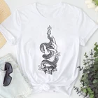 Готическая Женская футболка рука с планшетом, мистическая женская футболка с волчьей кожей, женская футболка в стиле бохо, футболка, топ