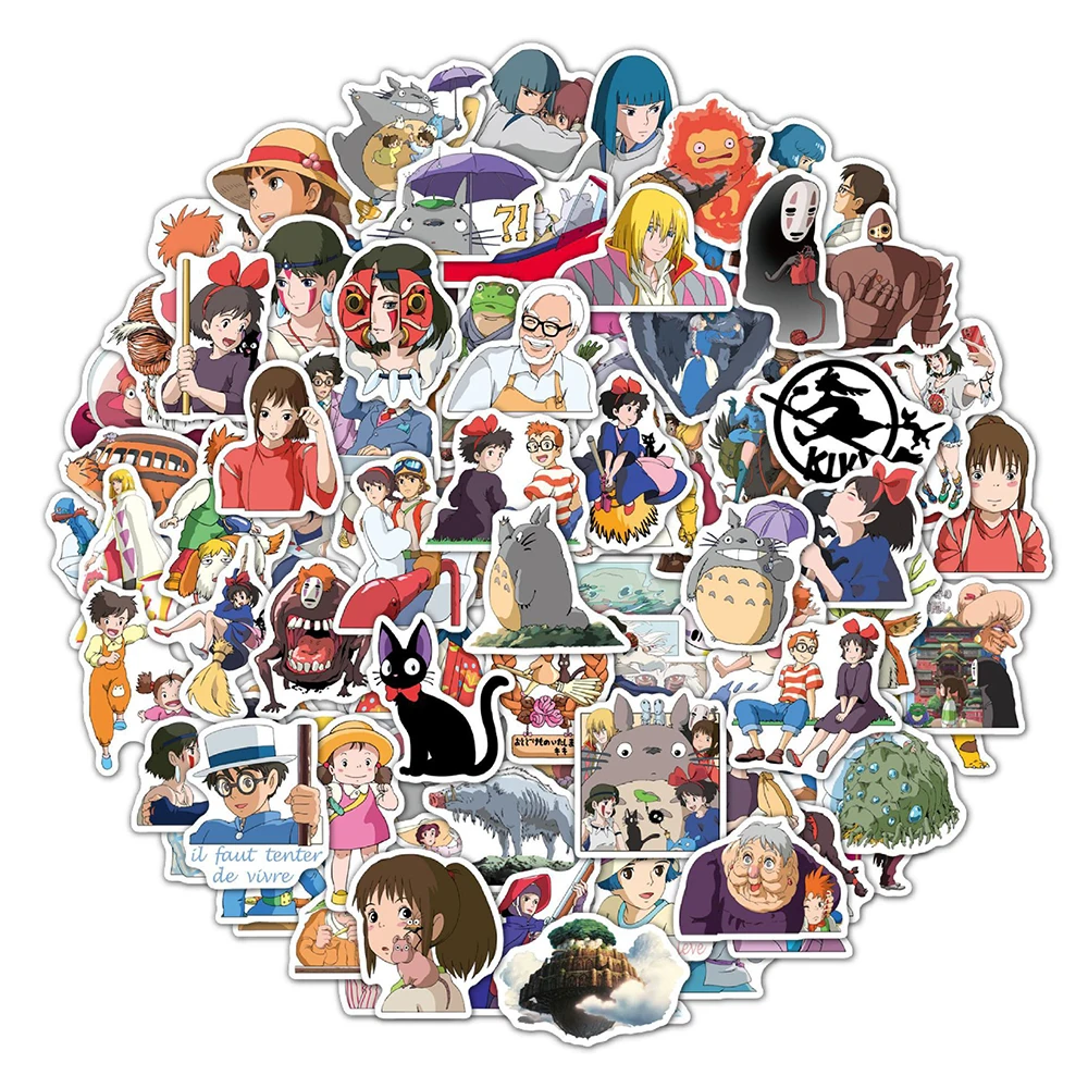 

10/50/100PCS Hybrid Hayao Miyazaki Anime Stickers DIY Phone Water Bottle Luggage Graffiti Decal Waterproof Cartoon Kid Sticker