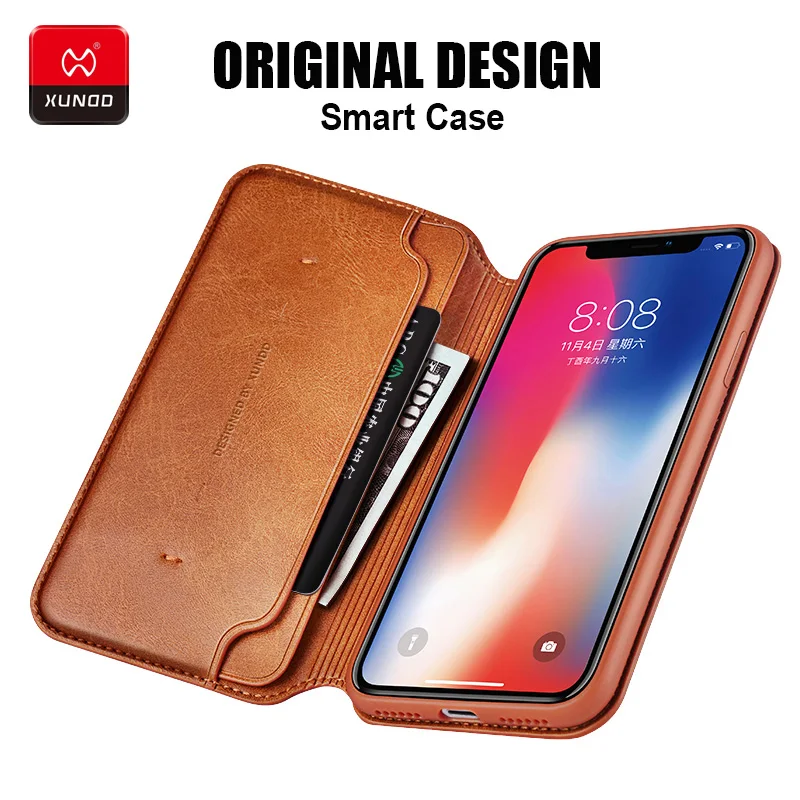 Роскошный 360 Полный противоударный кожаный чехол Кошелек Новый для iPhone X XS Xs Max