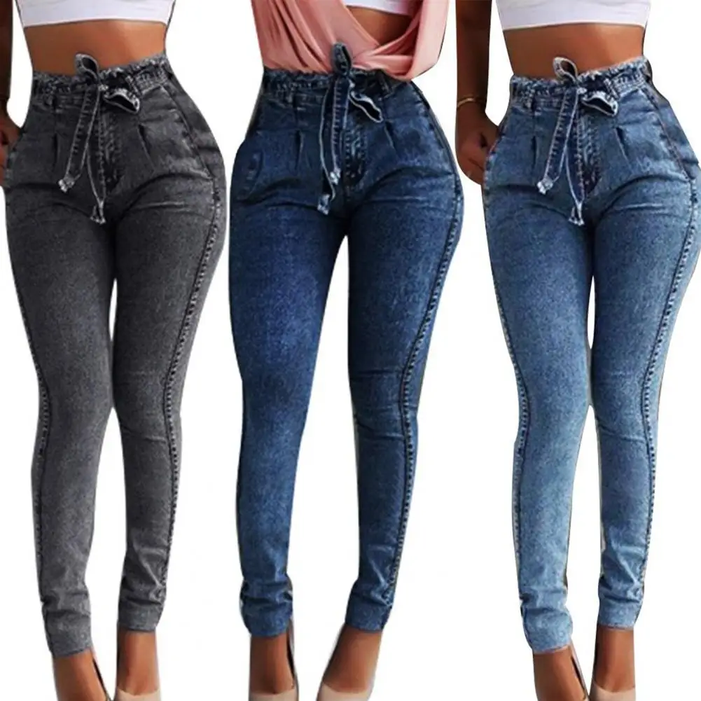 

Skin-friendly Fashion Women Long Denim Pencil Pants Slim Denim Pants Bodycon for Party