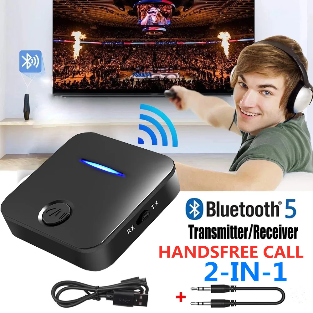 Bluetooth 5 0 аудио передатчик приемник 3 мм AUX разъем USB-ключ беспроводной адаптер