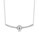 Круглое ожерелье с подвеской Искрящийся брусок, ювелирные изделия из стерлингового серебра для женщин, новые ювелирные изделия сделай сам, ожерелье с подвеской, оптовая продажа