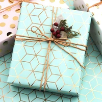 18pcs shiny arts birthday wedding box stripe packaging materials golden geometric pattern series bronzing gift wrapping paper