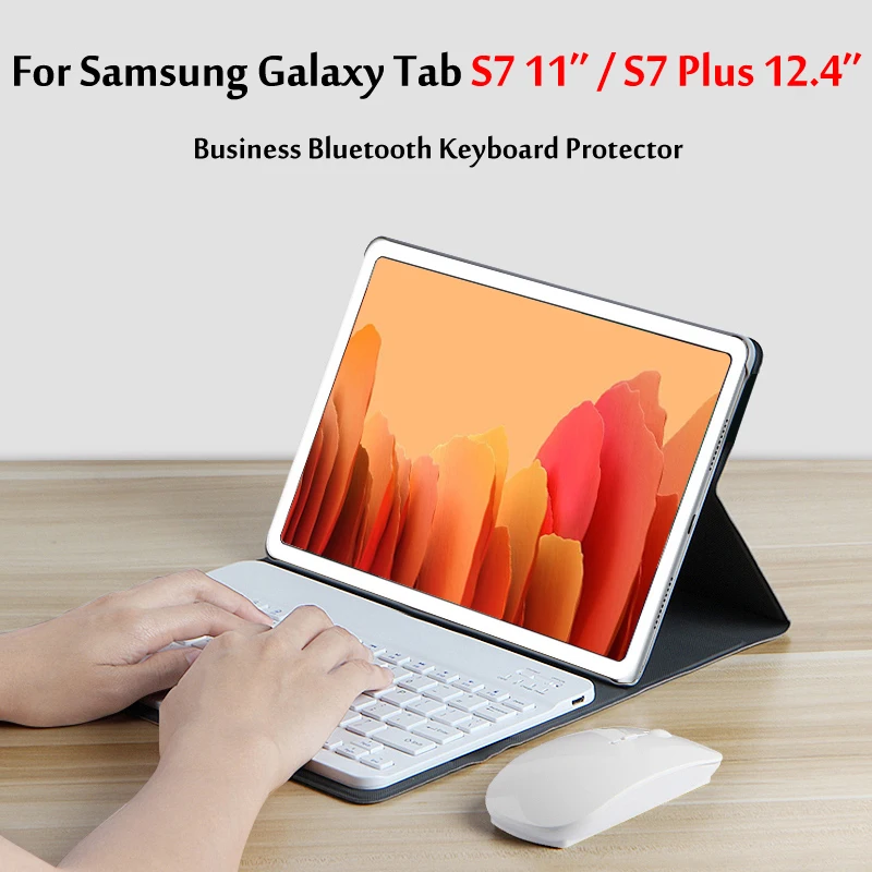

Чехол с беспроводной Bluetooth-клавиатурой для Samsung Galaxy Tab S7, 11 дюймов, 2020 дюйма, T870, T875, чехол для планшета S7 Plus 12,4
