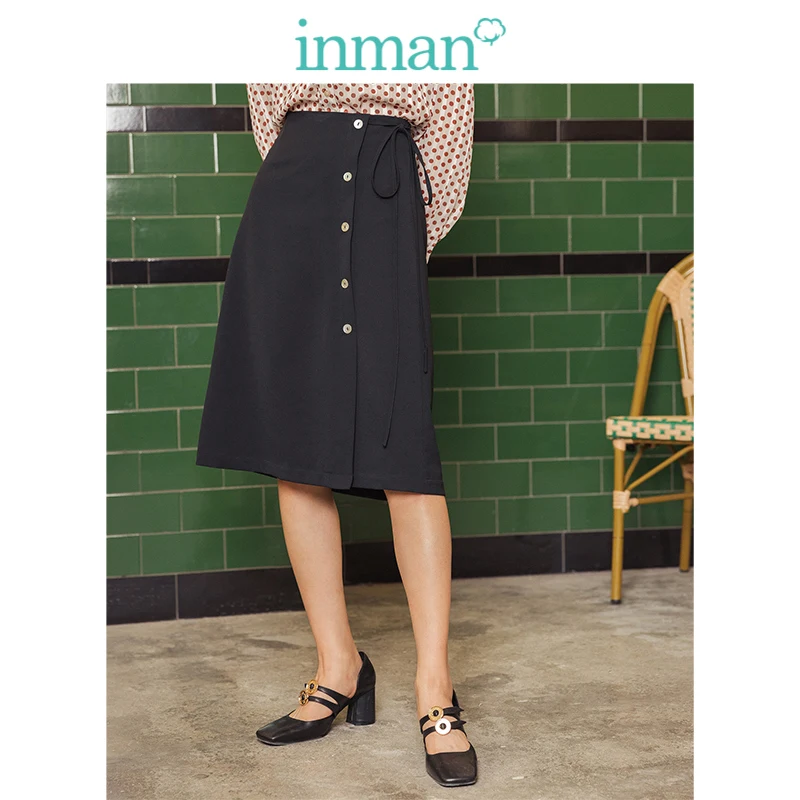 INMAN/весенне-осенняя литературная модная универсальная черная облегающая