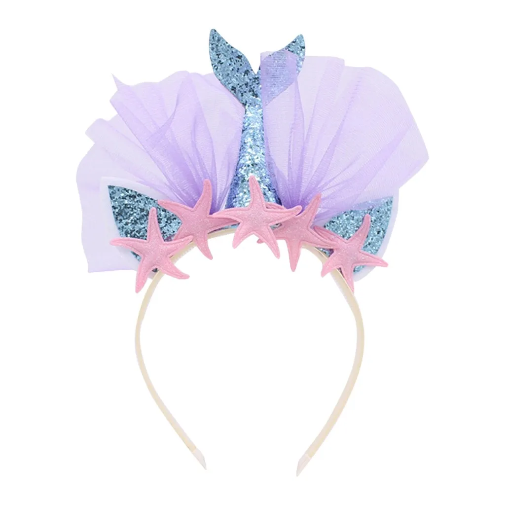 Детский обруч для волос повязка на голову с цветами и ракушками вечеринки