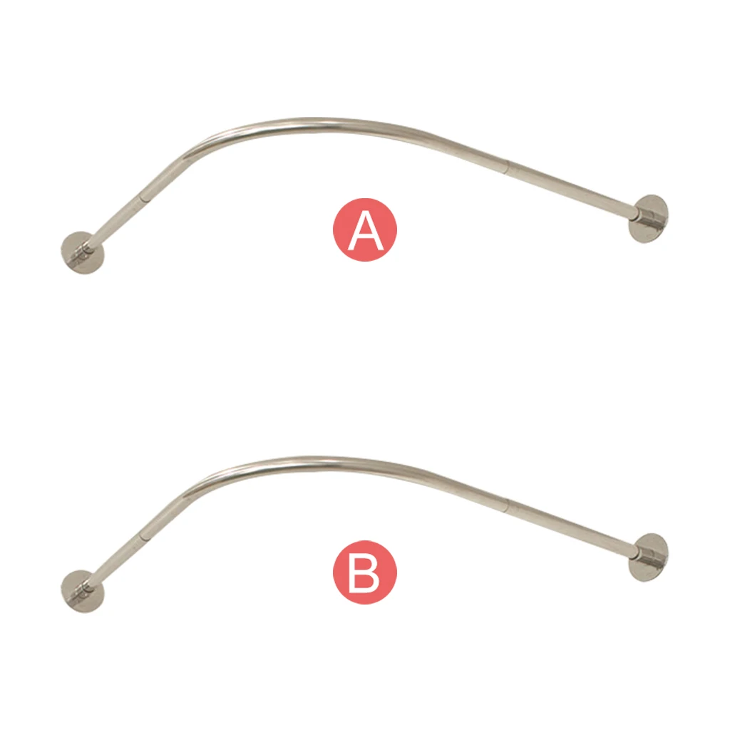 

Раздвижная изогнутая душевая занавеска, L-образный стержень из нержавеющей стали 304, душевые занавески, занавески для ванной 2 размера