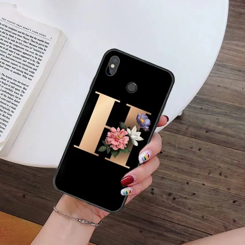 

Letters flowers rose Phone Case For Xiaomi Redmi 7 9t 9se k20 mi8 max3 lite 9 note 8 9s 10 pro Soft Silicone Shell Cover Funda