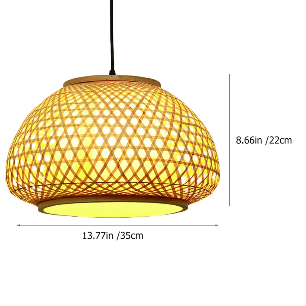 

1Pc Classic Chandelier Decorative Woven Bamboo Light Rustic Loft Lamp (Khaki)