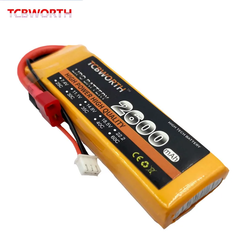 

New Batteries 2S RC LiPo Battery 7.4V 2600mAh 40C LiPo 2S For RC Airplane Drone Car Helicopter Boat Aircraft Lithium Battery