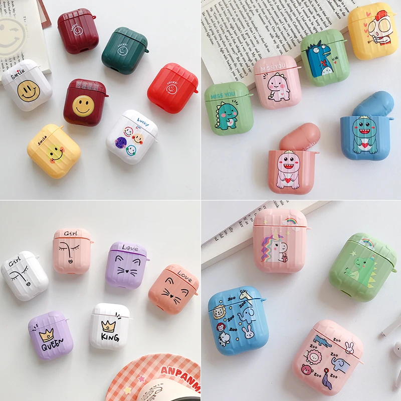 Мультяшная Милая коробка беспроводной Bluetooth чехол для наушников Apple Airpods 2