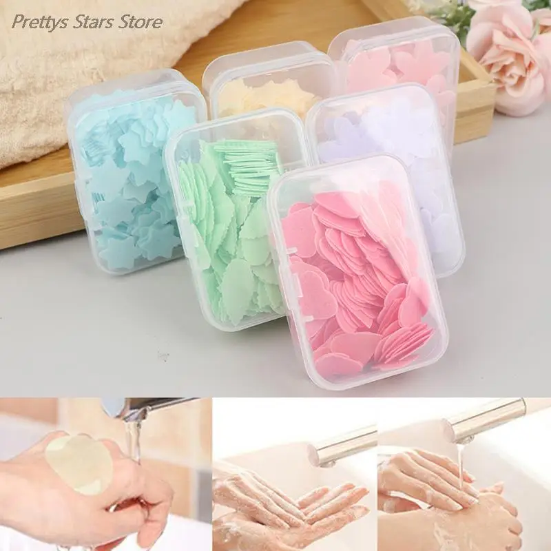 15g/box Disinfecting Paper Soaps Washing Hand Slice Sheets Foaming Soap Box Pape