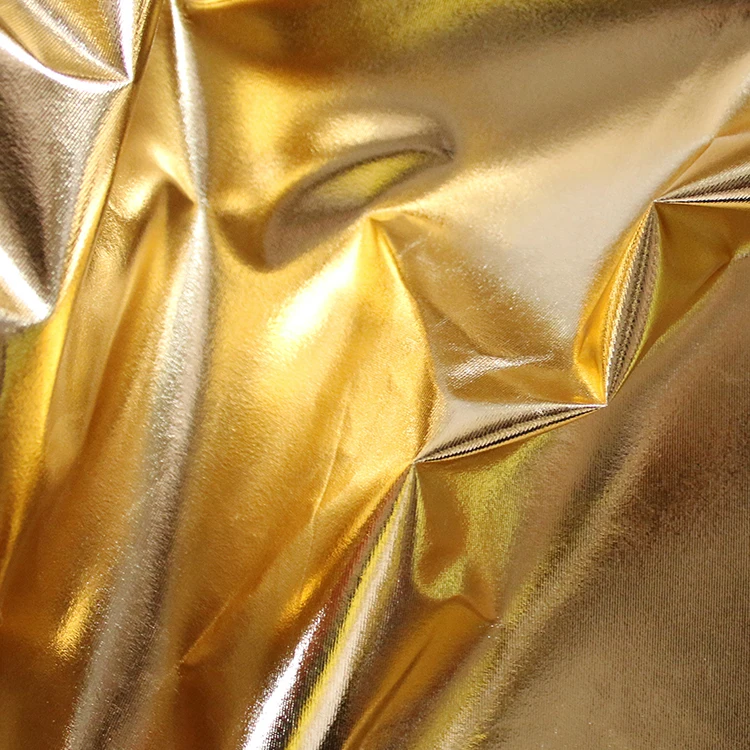 Золотое зеркальное покрытие ткань 145 см Ширина Искусственная Кожа TPU креативная