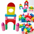 26 шт.компл. детские строительные блоки, Деревянный Мини-замок, красочные строительные игрушки, Ранние развивающие игрушки для детей, игрушки