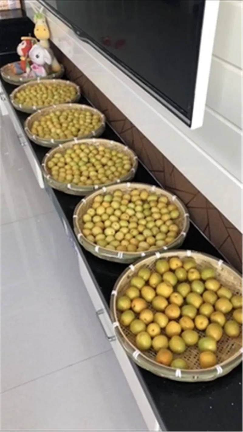 Бамбуковое сито закрытый сеткой слив ручной работы лоток для фруктов корзины