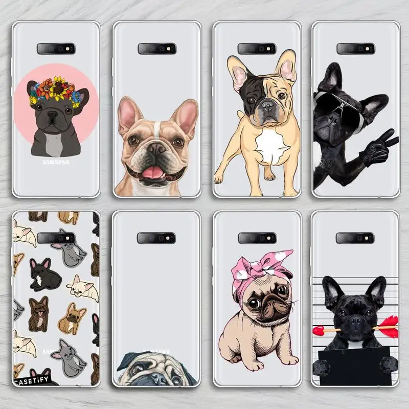 

Hot French Bulldog Dog Phone Case Transparent For Samsung Galaxy A71 A21s S8 S9 S10 plus note 20 ultra