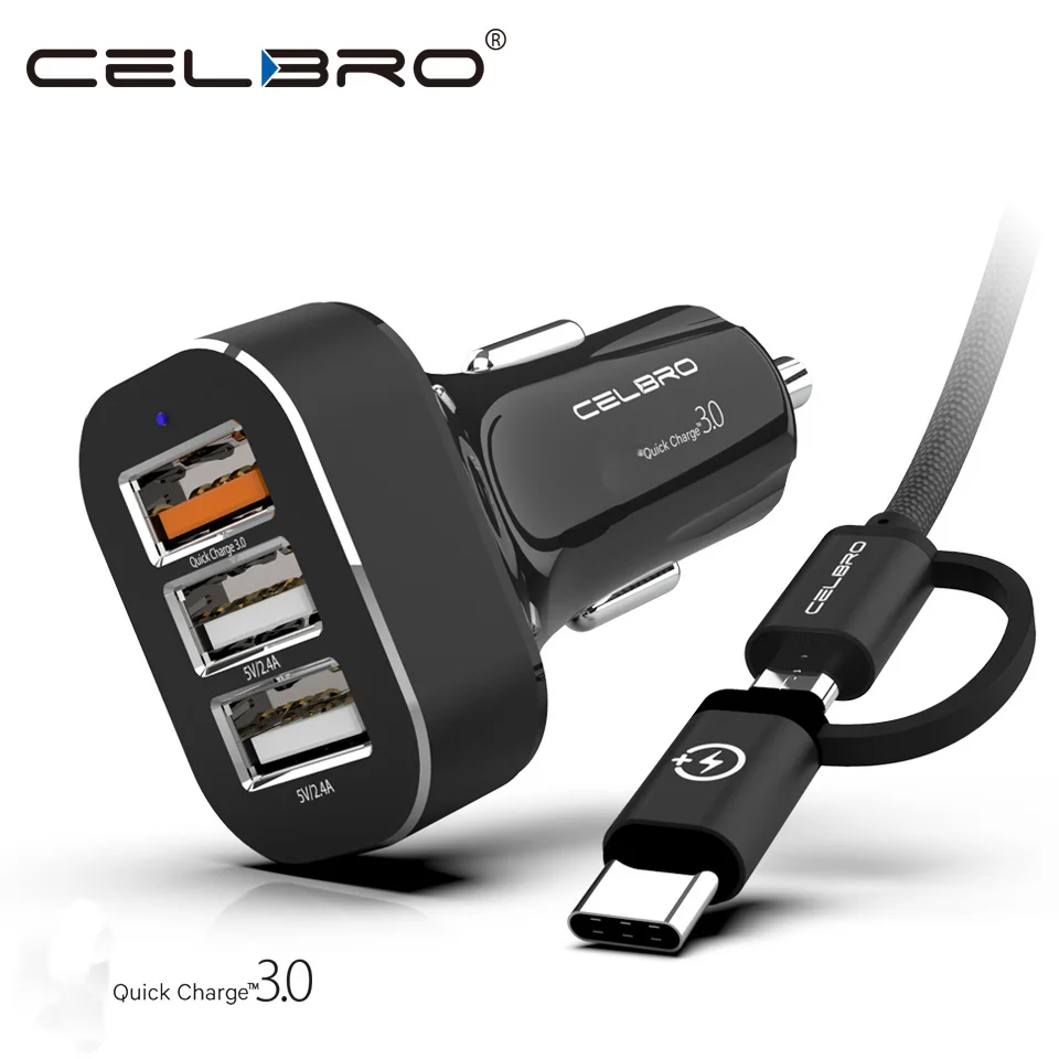 Быстрое зарядное устройство QC 3 0 Автомобильное мульти USB для Мобильный телефон
