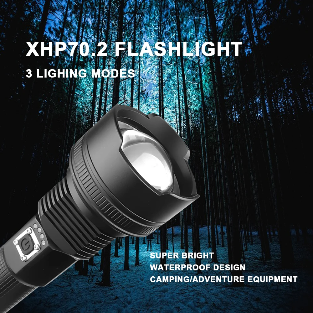 Супер яркий XLamp XHP90 самый мощный Usb масштабируемый светодиодный флэш-светильник XHP70/50 Охотничий Тактический флэш-светильник фонарь 26650 18650