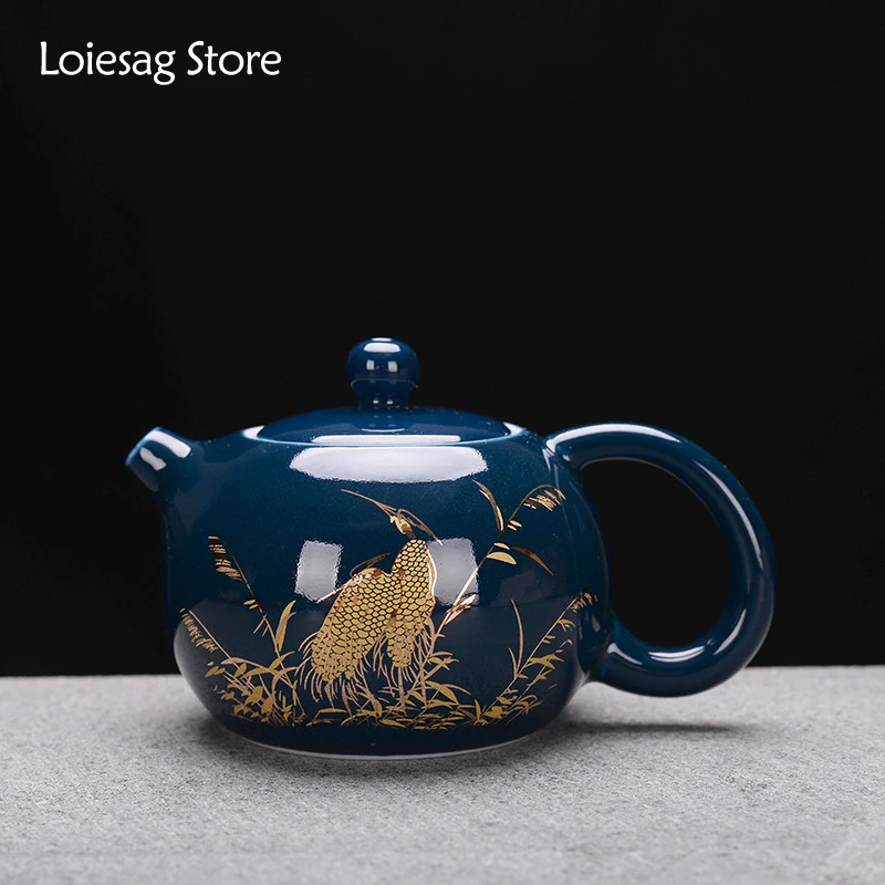 

Loiesag 210ml Color Glaze Crane Xi Shi Pot Ball Hole Effluent Ceramic Kung Fu Tea Set Teapot Chrysanthemum Tea Drinking Set