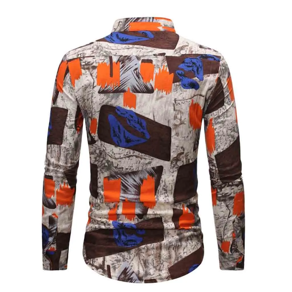 SAGACE Взрывная многоцветная Мужская Этническая Повседневная хлопковая гавайская