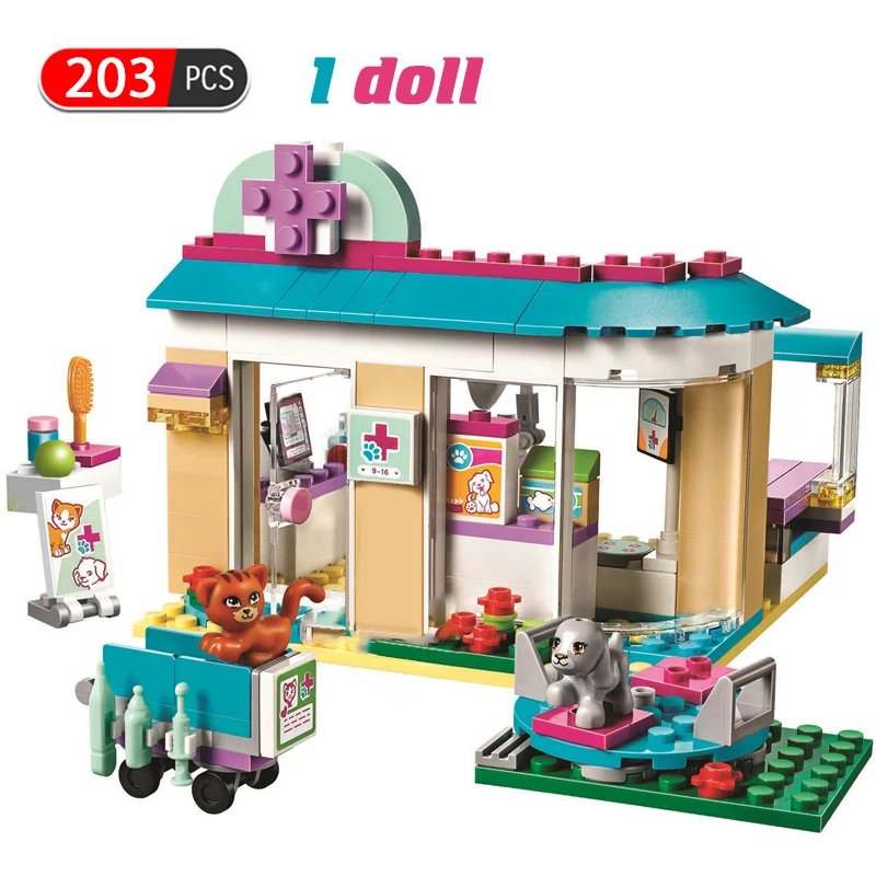 

203pcs Compatible 41085 Vet Clinic Building Blocks Bricks Toys For Girls Christmas Birthday Gifts Toys