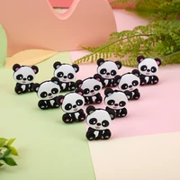 sunrony 50pcs silicone mini panda bead baby silicone teether food grade rodents diy baby teething toys