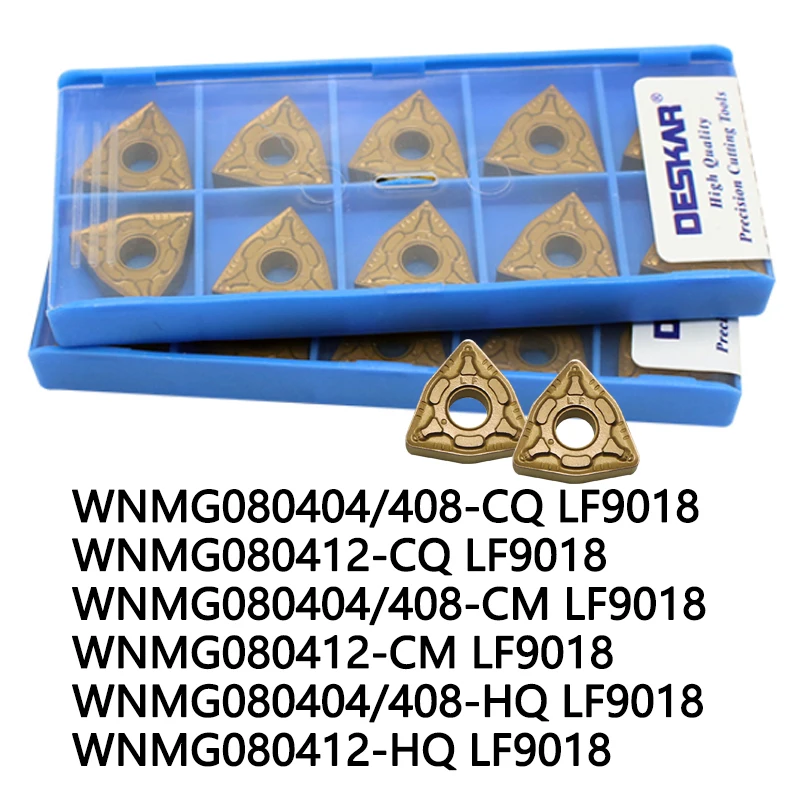 10 шт. DESKAR WNMG080404 LF9018 см HQ WNMG080408 WNMG080412 токарный инструмент карбид Вставки для
