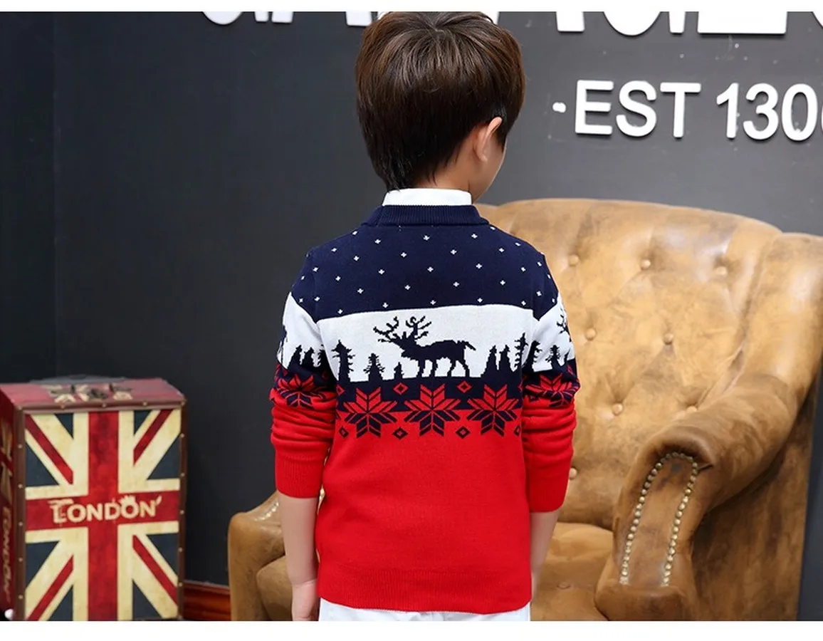 Свитер для мальчика-подростка рождественские детские Зимние Повседневные