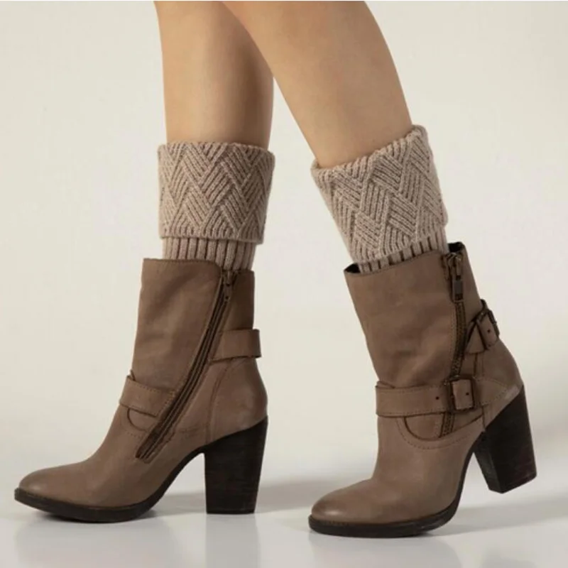 1 Pair Fashion Women Buttons Leg Warmers Autumn Winter Short Hollow Boot Cuff Piernas Knitting Boot Socks Gaiters