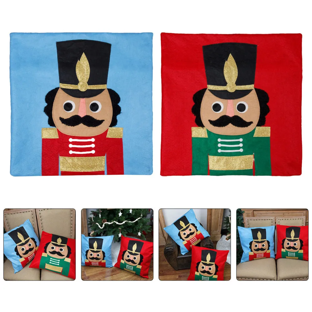 

2Pcs Christmas Pillow Covers Decorative Pillowcases Adorable Square Pillow Slips