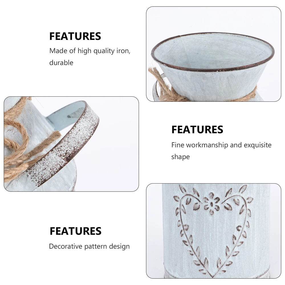 

Vintage Style Flower Vase Iron Flower With Heart Patterns Home Living Room Decoration Modern Decorative Vases Nordic Decor 2021