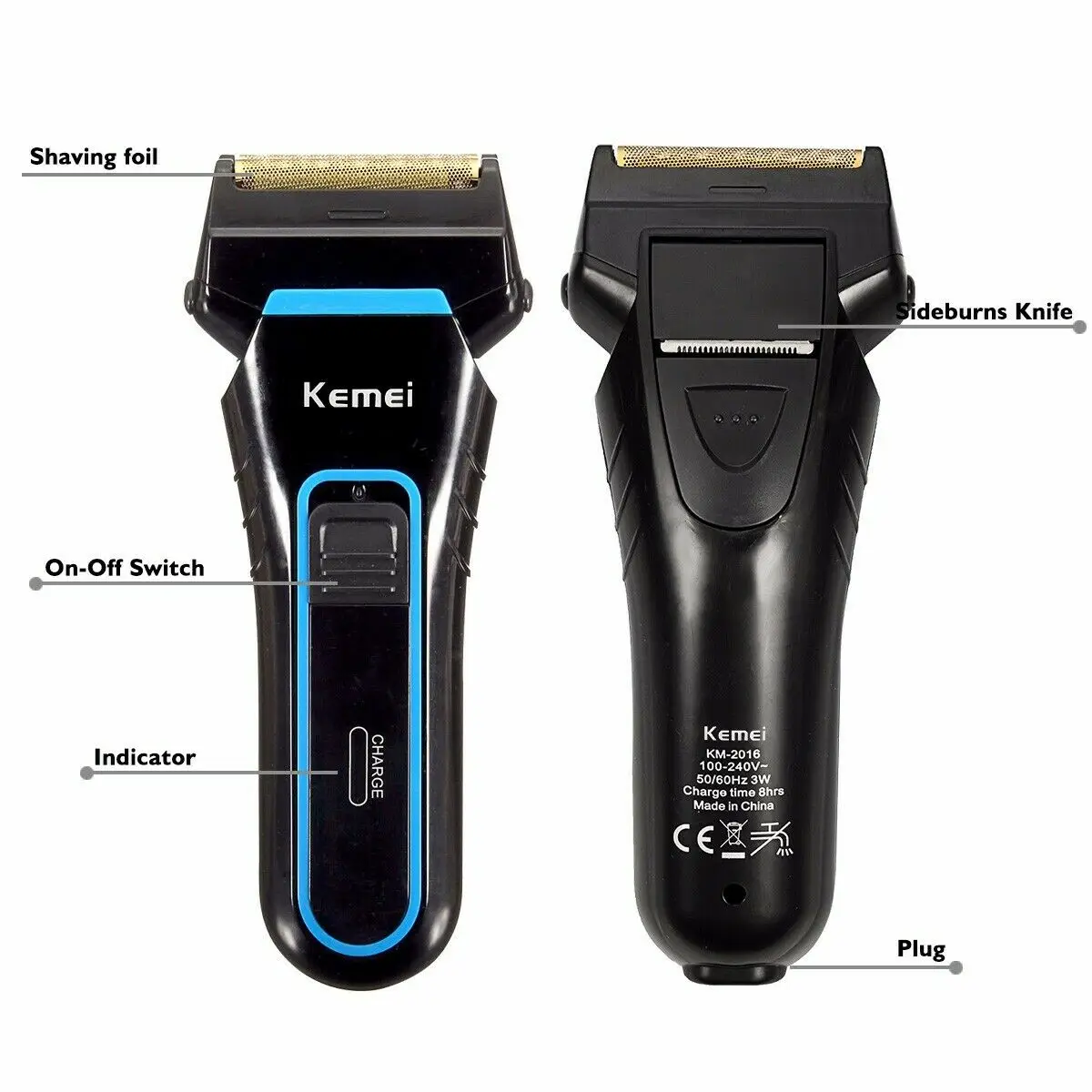 Бритва Мужская аккумуляторная с 2 лезвиями электробритва перезаряжаемая из