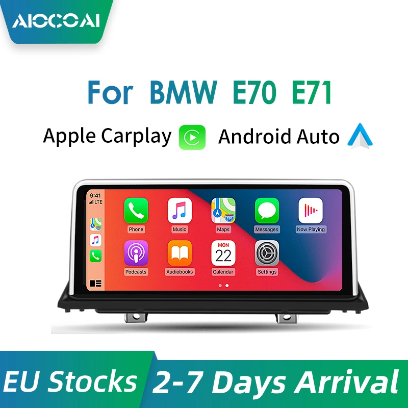 Apple CarPlay проводной сенсорный экран 10 25 дюйма для BMW X5 X6 E70 E71 E72 CCC / CIC|Автомагнитолы| |