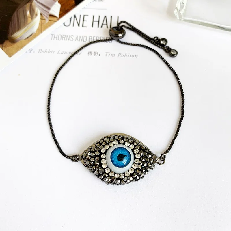 Золотой браслет Evil Eye для женщин CZ Радуга турецкий черный медь инкрустация циркон браслет из голубых кристаллов девушки ожерелье от сглаза