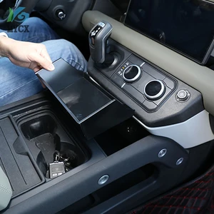for land rover defender 110 2021 car styling abs black car central storage armrest box storage box phone box car accessories 1pc free global shipping