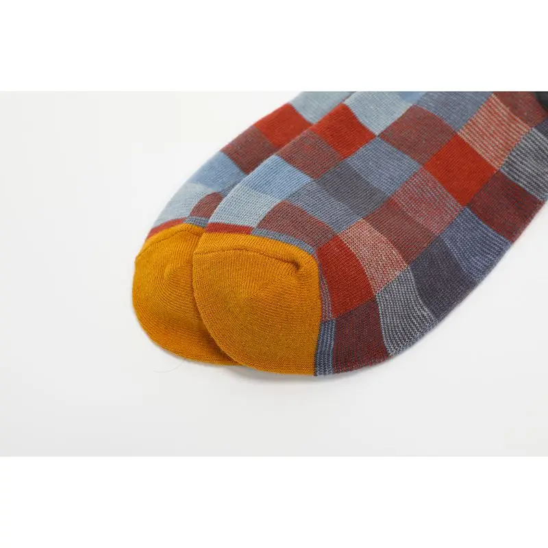 Французские клетчатые чулки хлопковые стандартные градиентные цветные