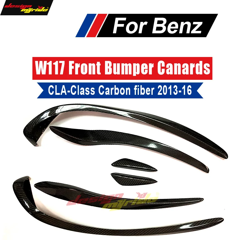 Для Mercedes CLA-W117 C117 X117 Sports Edition передний бампер Canards с спойлером 6 шт. углеродное волокно CLA180 CLA200 CLA250-18