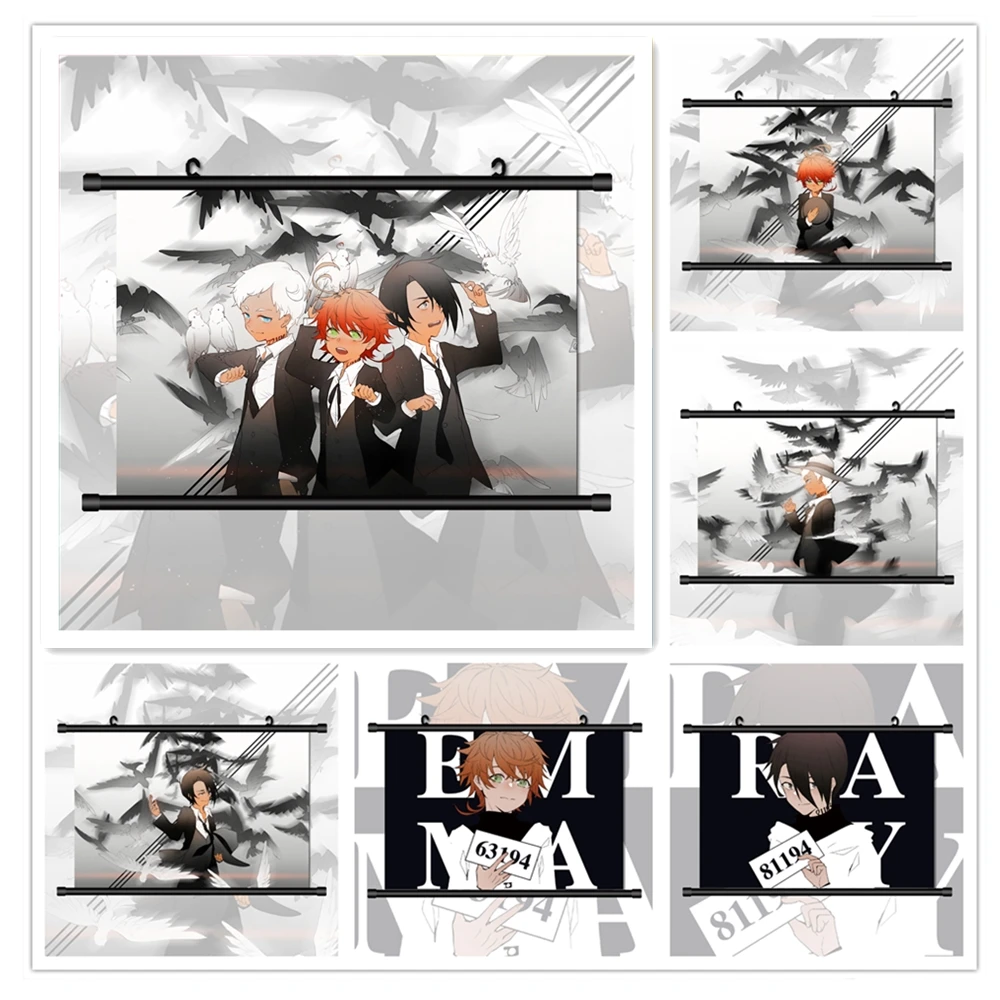 

Настенная Картина на холсте с принтом обещанного неверлда аниме картины Домашний Декор скандинавский декор для детской спальни украшение ...