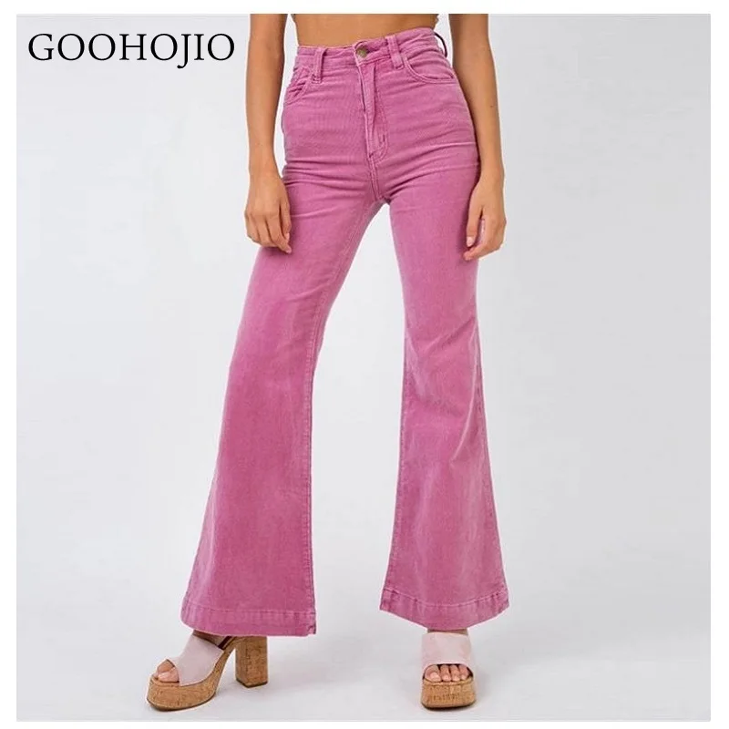 

GOOHOJIO 2021 New Spring and Summer High Waist Casual Trousers Women Fashionable All-match Women Pants Flare Pants for Women
