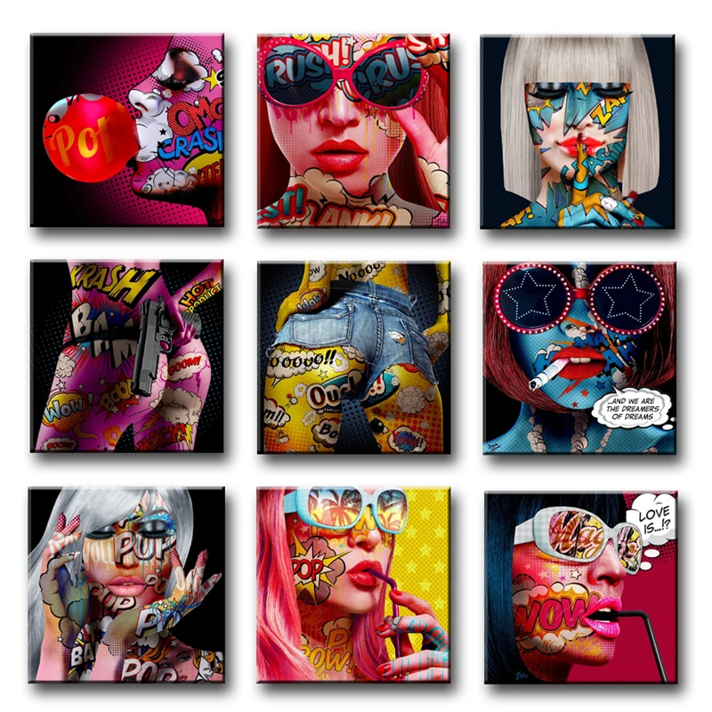 

Street Graffiti Art Sexy Women Canvas Paintings Wall Art Posters Prints Wall Pictures for Living Room Home Wall Cuadros Decor