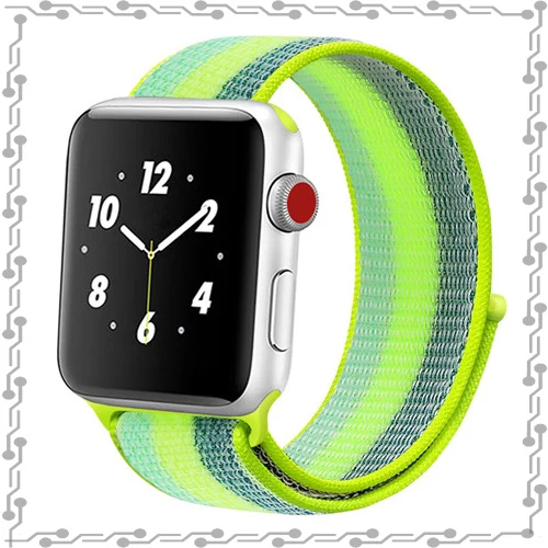 Нейлоновый ремешок для apple watch 5 4 полосным 44 мм/40 мм в едином положении во время занятий легкой атлетикой, apple watch 42mm 38 мм и нержавеющая сталь металлический корпус наручных часов iwatch серии 5/4/3/2 разноцветный коннектор ремешок для часов - Цвет ремешка: pollen yellow
