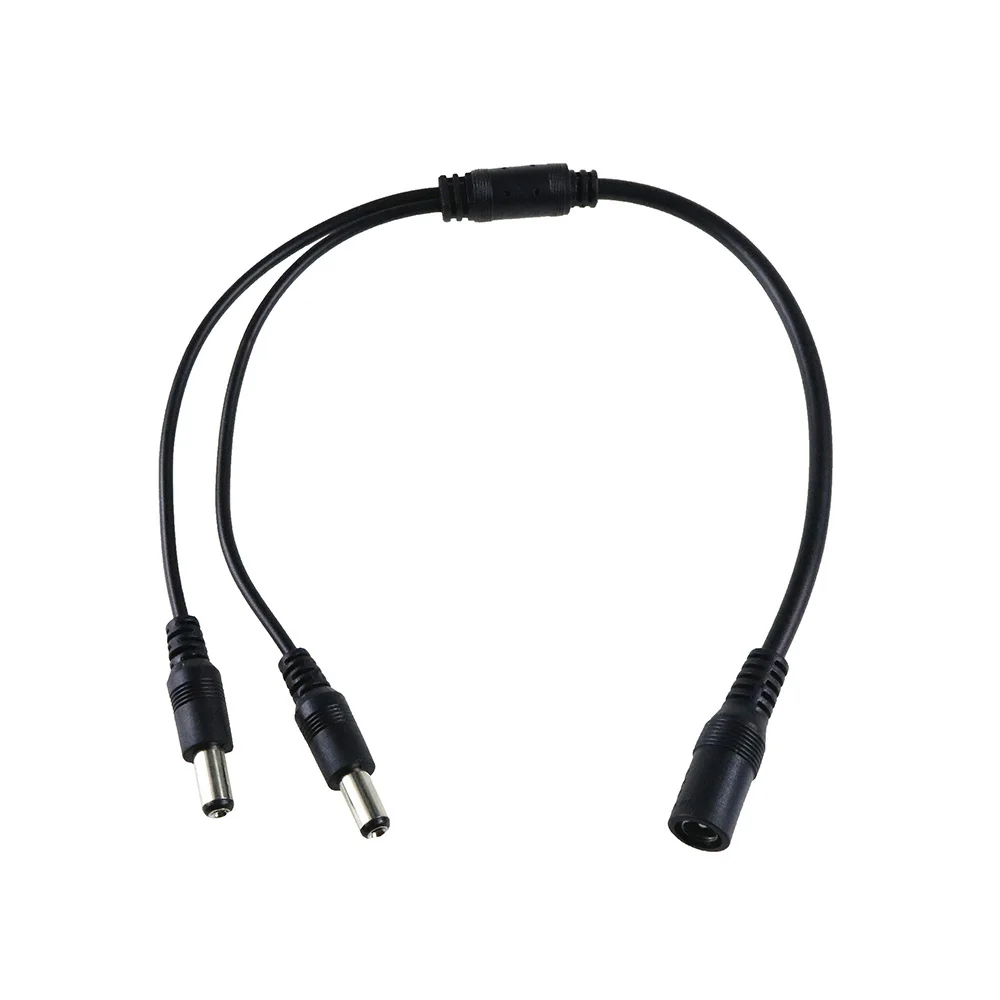 

1 Female to 2 Male Splitter 2 Way Plug Cable Connector 5.5mm * 2.1mm 12V DC Adapter for CCTV Camera LED Strip