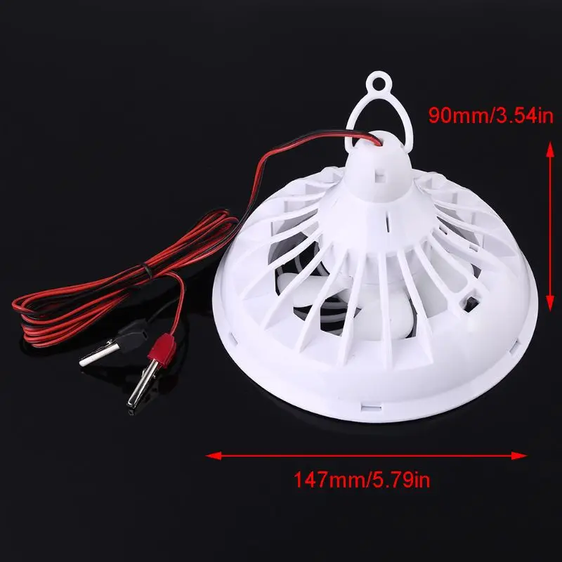 

2in1 12V Ceiling Fan with LED Light Lamp Hanging Camping Tent Fan Lanterns for Outdoor Hiking Barbecue Home Dormitory