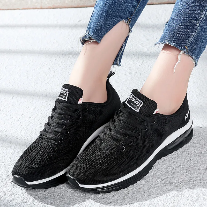 Fashion Women Running Shoes Breathable Air Cushion Sneakers Woman Height Increasing Platform Sports Trainers